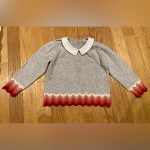 Marks & Spencer collared sweater with crochet trim, 100% cotton, size 18-24mo